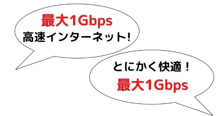 1Gbpsはあくまで最大速度